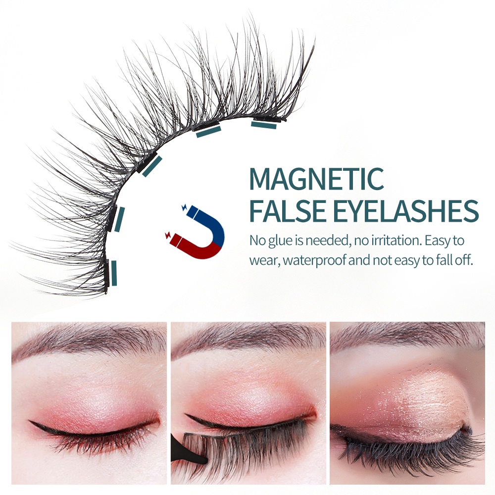 [Hàng mới về] Set 3 cặp lông mi giả từ tính 3D cong dày tự nhiên