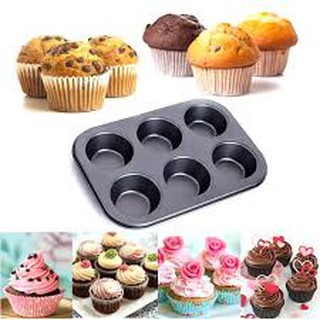 Khuôn bánh chống dính Cupcake và Muffin 6 ô to