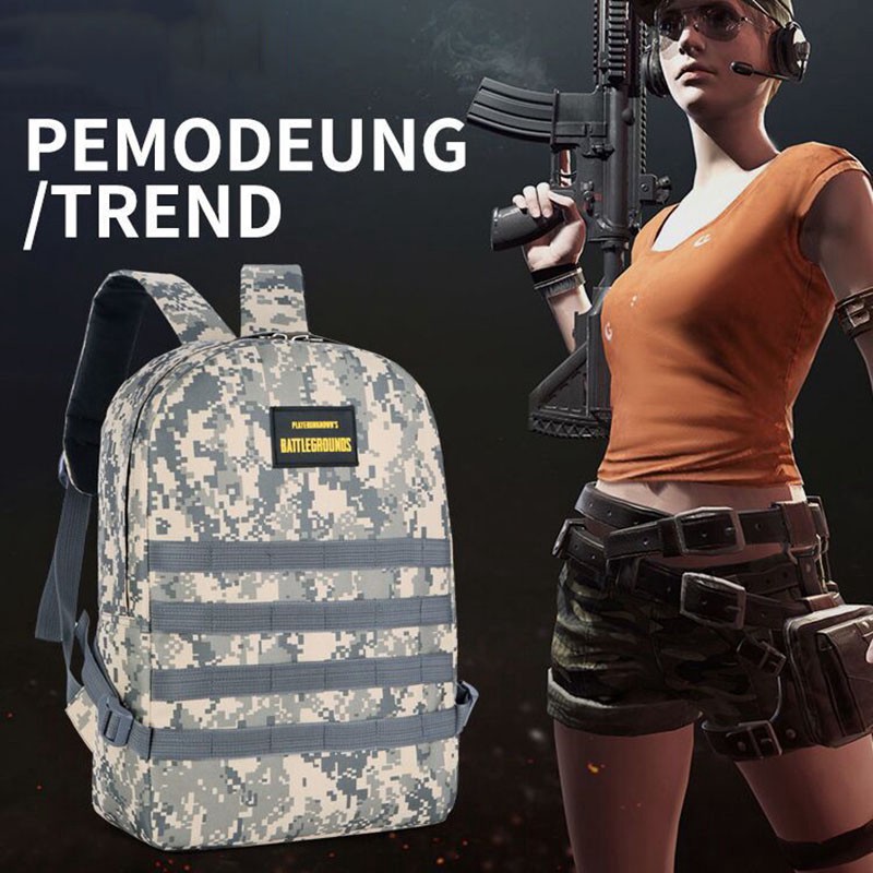 Ba lô quân đội HDY vải canvas phong cách PUBG cho học sinh