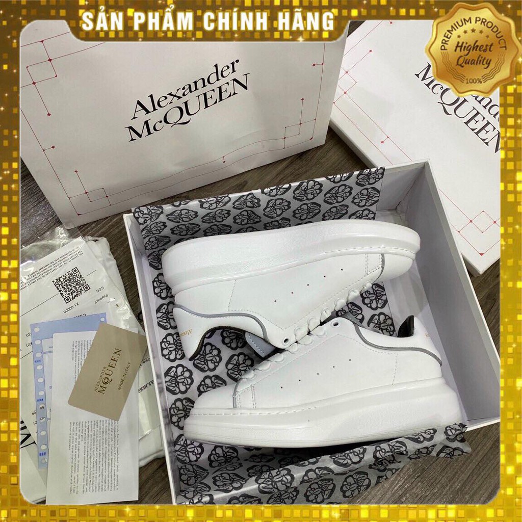 Giày thể thao Thể Thao Sneakers trắng nam nữ, Alexunder mc Queen phản quang chuẩn hàng đẹp