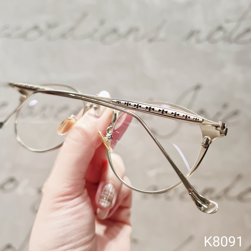 Kính mắt tròn nam nữ LILYEYEYWEAR chất liệu kim loại thanh mảnh thiết kế thời trang K8091