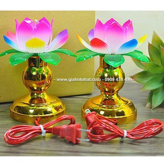 Combo 2 Đèn Thờ Hình Hoa Sen Đa Sắc - 220v - 6246