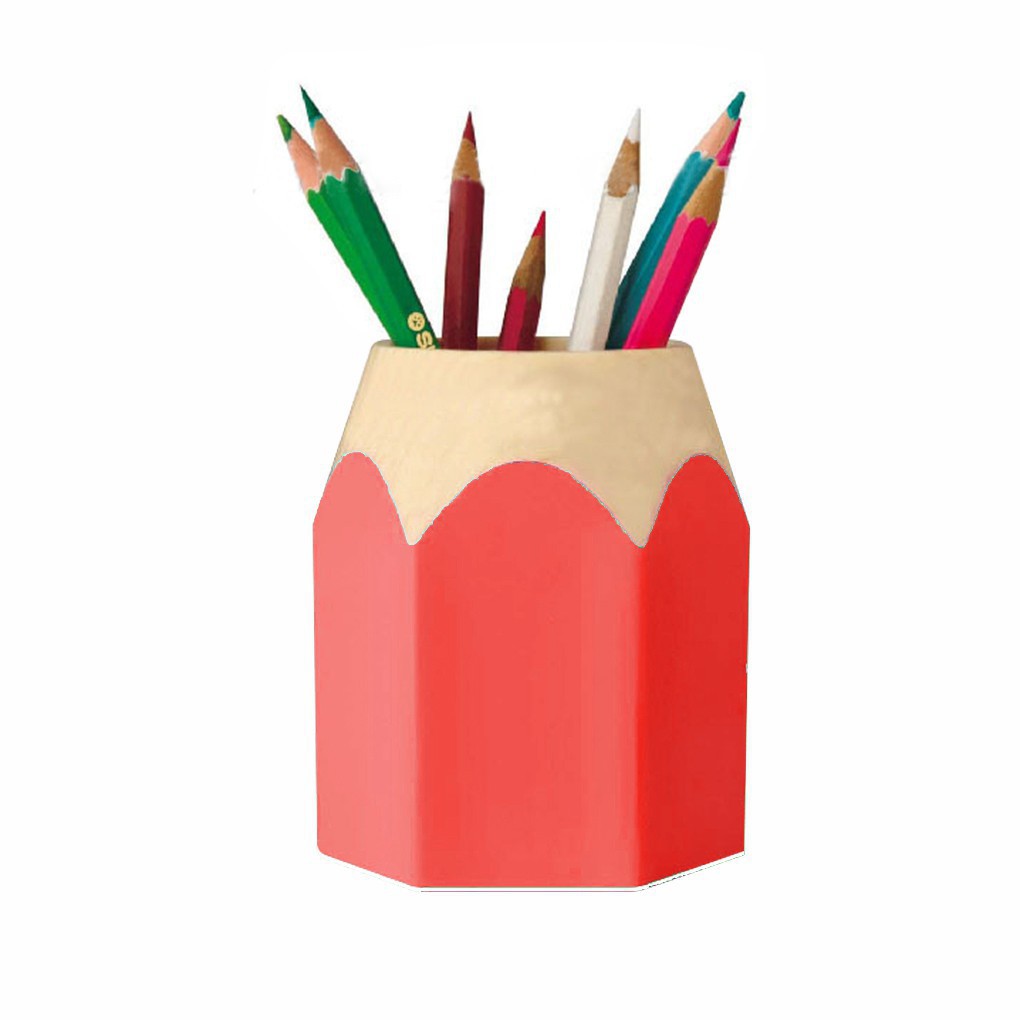 Ống cắm bút hình cây bút chì bằng nhựa nhiều màu sắc