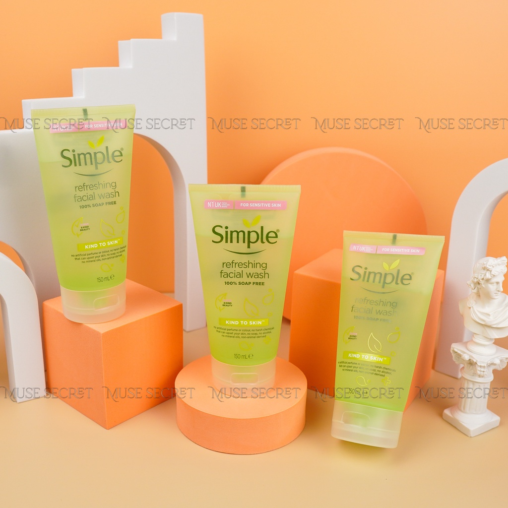 [Quà Tặng Khẩu Trang] Sữa Rửa Mặt Simple - Kind To Skin Refreshing Facial Wash Gel dịu nhẹ giúp da sạch thoáng 150ml | BigBuy360 - bigbuy360.vn