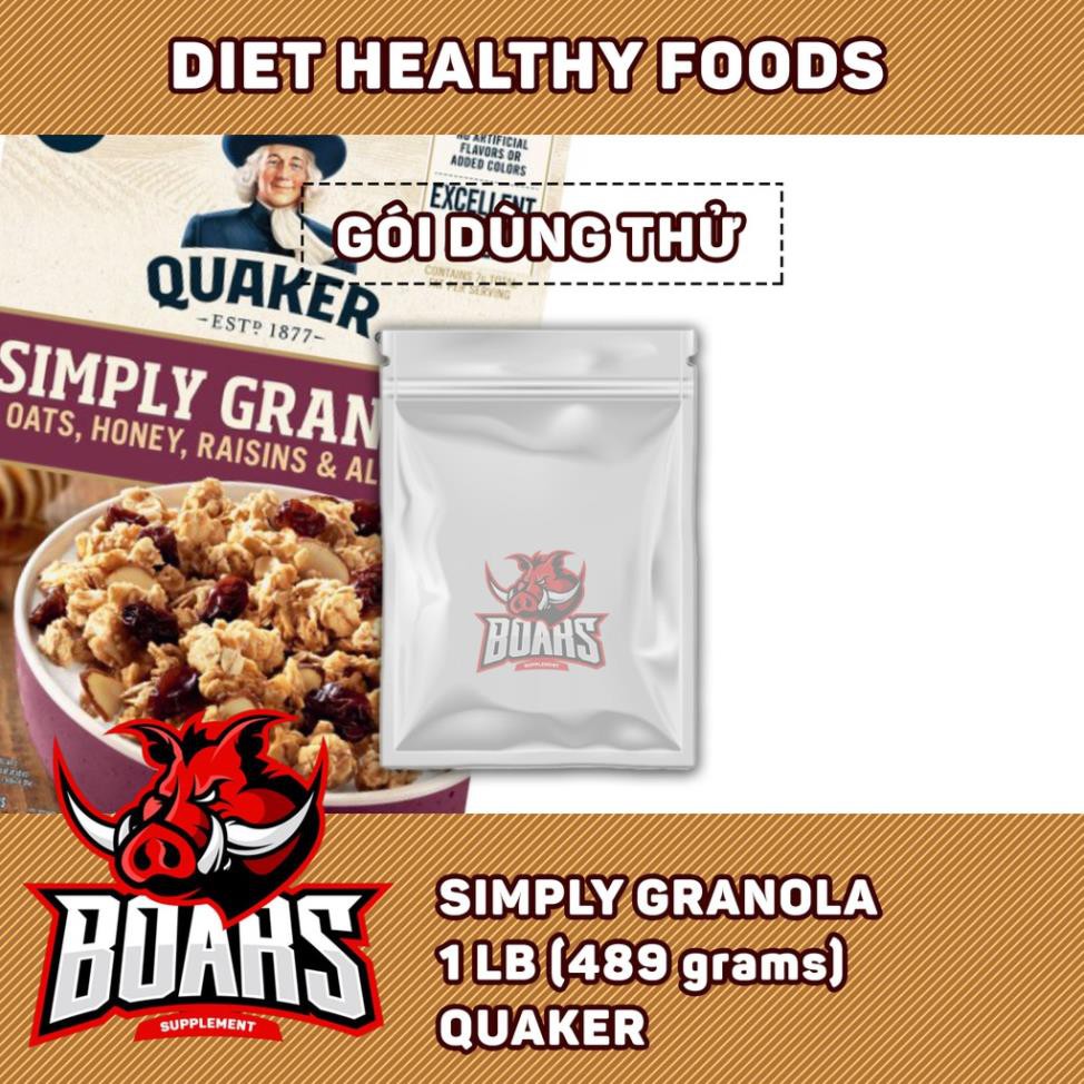 [GÓI DÙNG THỬ] QUAKER SIMPLY GRANOLA - YẾN MẠCH ĂN LIỀN TIỆN LỢI (1 LB)