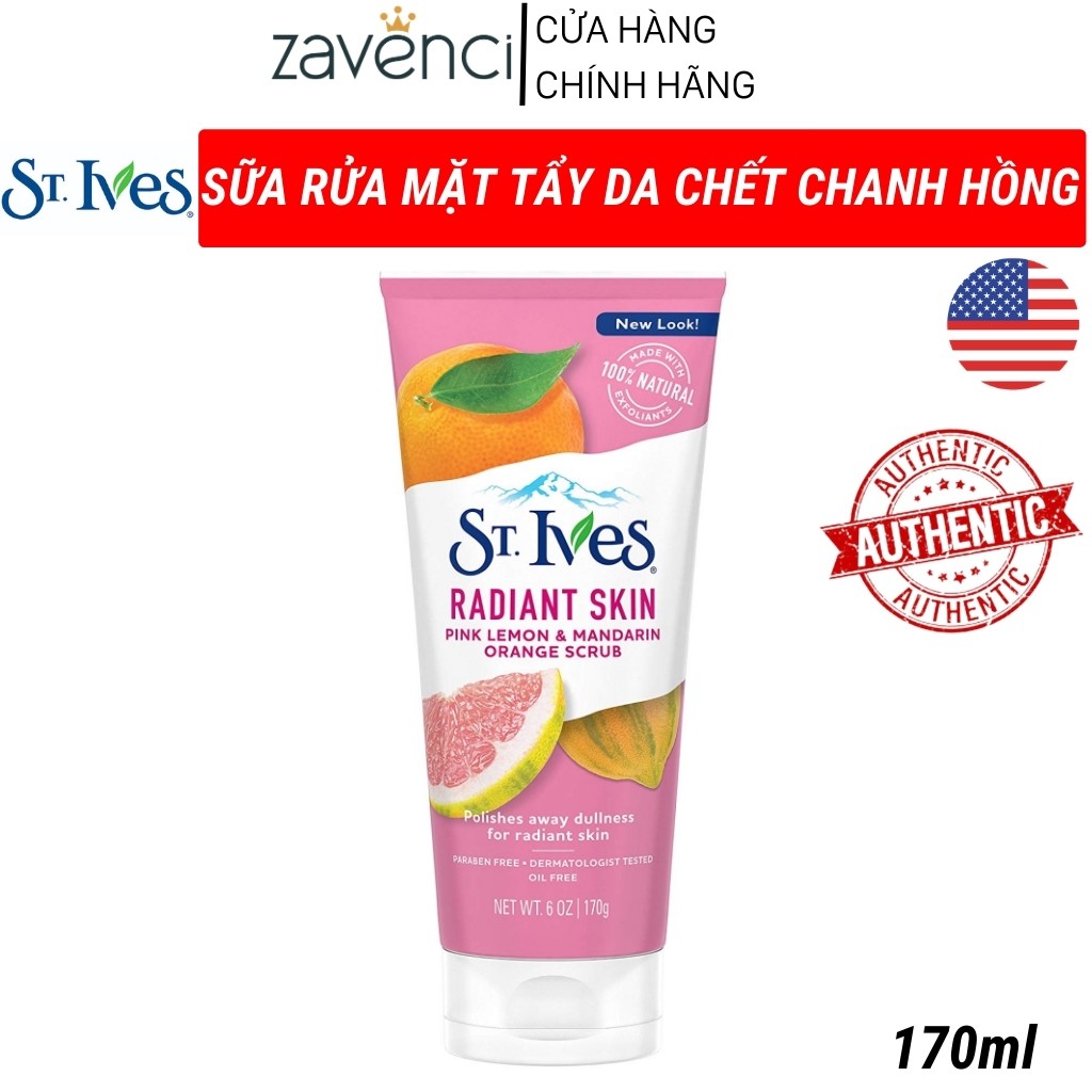 Sữa rửa mặt St.Ives BlackHead Clearing Green Tea Scrud dành cho da mụn 170ml - ZAVENCI Official