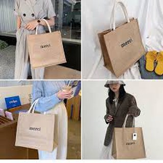 Túi cói xách tay Merci phong cách Vintage giá rẻ hàng cao cấp loại 1 thích hợp đi biển đi chơi dã ngoại loại 1 VG64