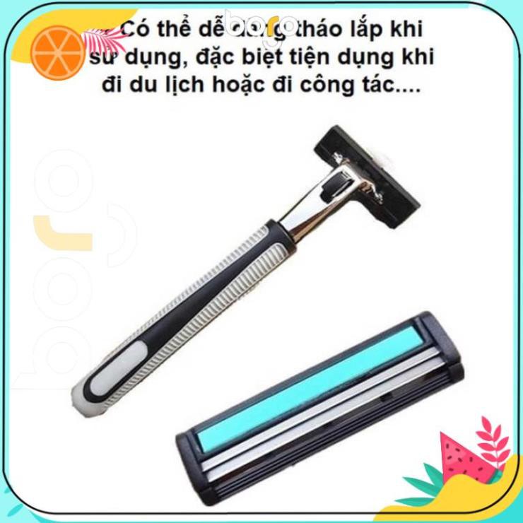 Bộ dao cạo râu 36 lưỡi kép - 1 bộ gồm có bàn cạo + 36 lưỡi kép + 1 kem cạo râu đi kèm siêu tiện lợi