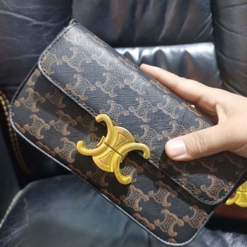 Túi Nữ。 Celine TEL Túi Đeo Vai Nữ CELINE TEL 2021 Wang frying - Äang Curender/Túi Xách Gọn Nhẹ! Vòng Cung Cổ Điển de Triomphe