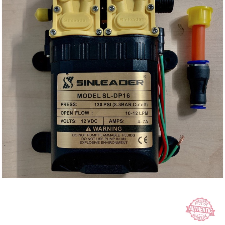 (Hỏa tốc) Bơm đôi tăng áp SINLEADER 12V Tự động hút và ngắt nước khi khóa van đầu ra sử dụng rửa xe phun sương tưới lan.