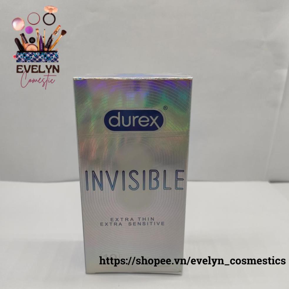 Bao cao su Durex Invisible Extra Thin extra sensitive siêu mỏng siêu mạnh chân thật hương yêu hộp 10c