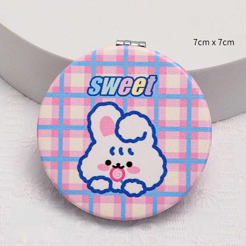 Gương mini 2 mặt bọc da nhiều mẫu dễ thương cute TooYoo TY0093