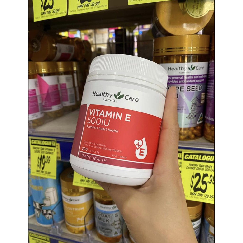 (Date 2023) Viên uống Healthy Care Vitamin E 500IU 200 viên hỗ trợ chống lão hóa da 500 IU | BigBuy360 - bigbuy360.vn