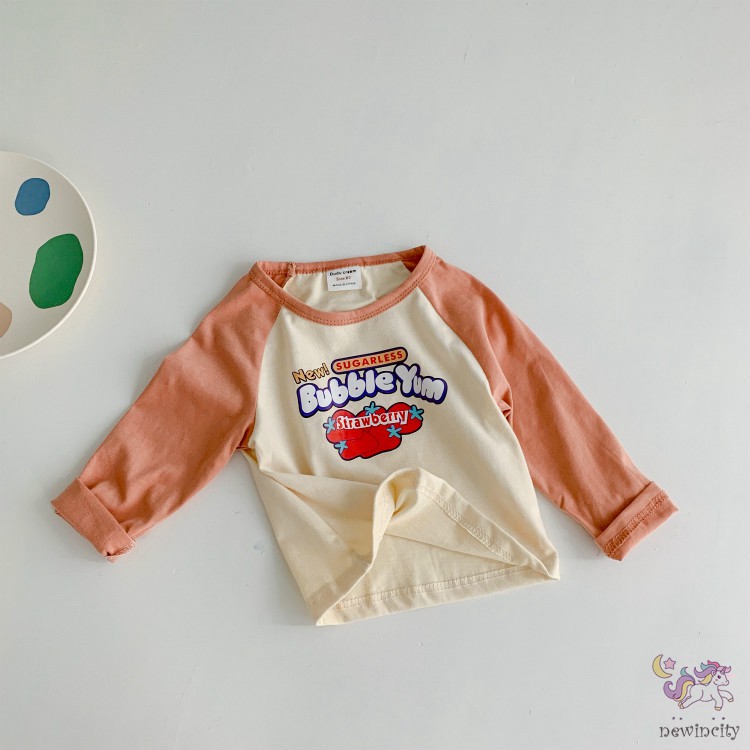 Áo thun tay dài in họa tiết hoạt hình dễ thương cho bé