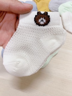 Set 5 Đôi Tất Lưới Hè Thu Hình Gấu Cho Bé, tất lưới nằm điều hoà KILUTA 0-3 tuổi
