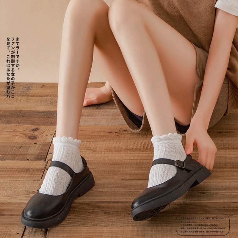 Vớ cotton Ngắn Phối Ren Dễ Thương 6 Màu Lựa Chọn Dành Cho Bé Gái