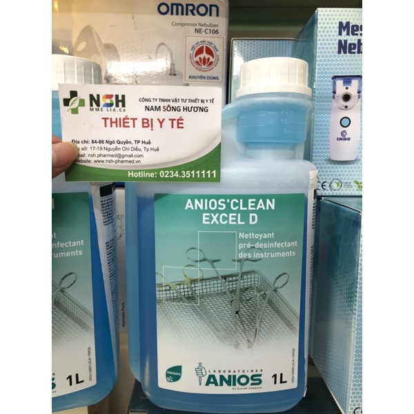 Can 1L Nước Dung dịch tẩy rửa,ngâm sát khuẩn dụng cụ Anios Clean Excel D dung dịch ngâm dụng cụ y tế anios clean excel D