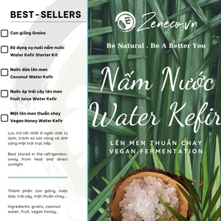 Nấm nước Water Kefir làm nước dừa - đường mía lên men | Water Kefir For Making Fermented Cane Sugar - Coconut Water