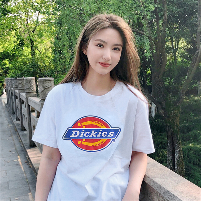 Áo Thun Cotton Ngắn Tay In Chữ Dickies Kiểu Cổ Điển Thời Trang 201 # Cho Các Cặp Đôi