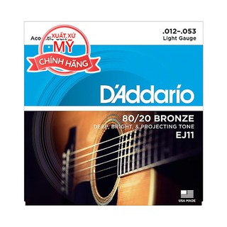 Dây đàn ghita thùng D'addario EJ11 Acoustic Guitar Strings