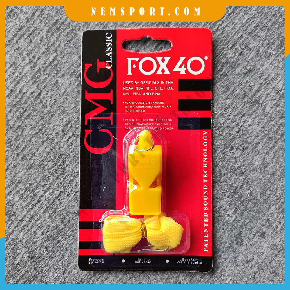 Còi Trọng Tài Nhựa Có Dây Đeo Fox 40 CLASSIC CMG