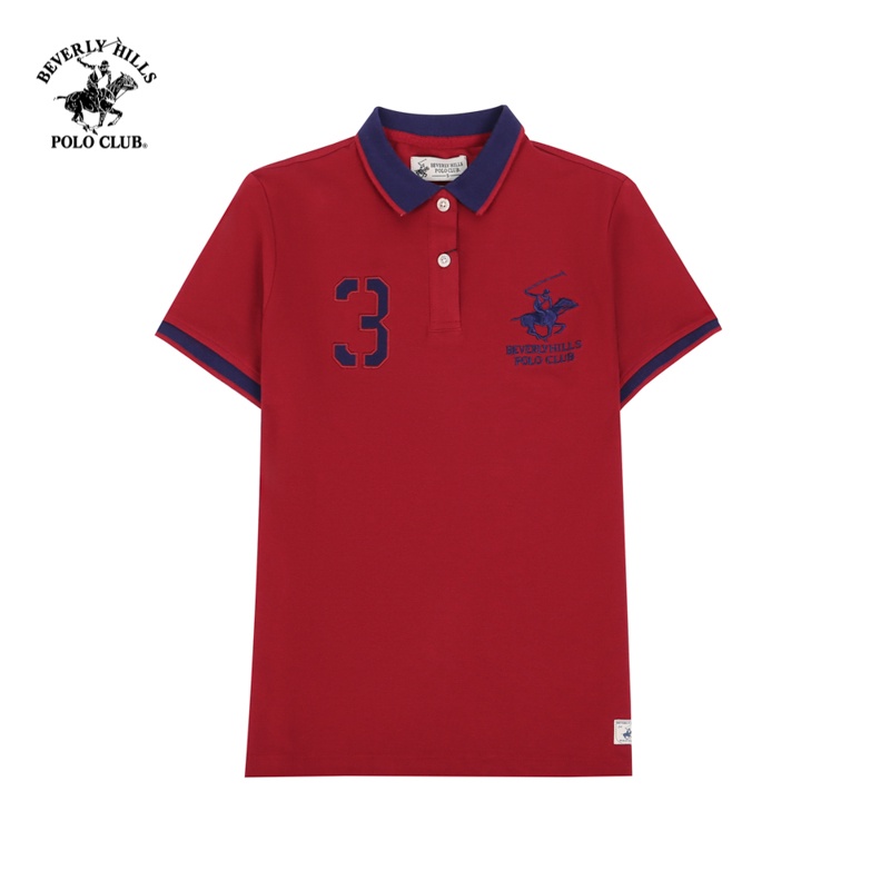 Beverly Hills Polo Club - Áo polo Ngắn tay Nữ Trendy Đỏ đậm 08 DBK08- BHPC WAPN0027