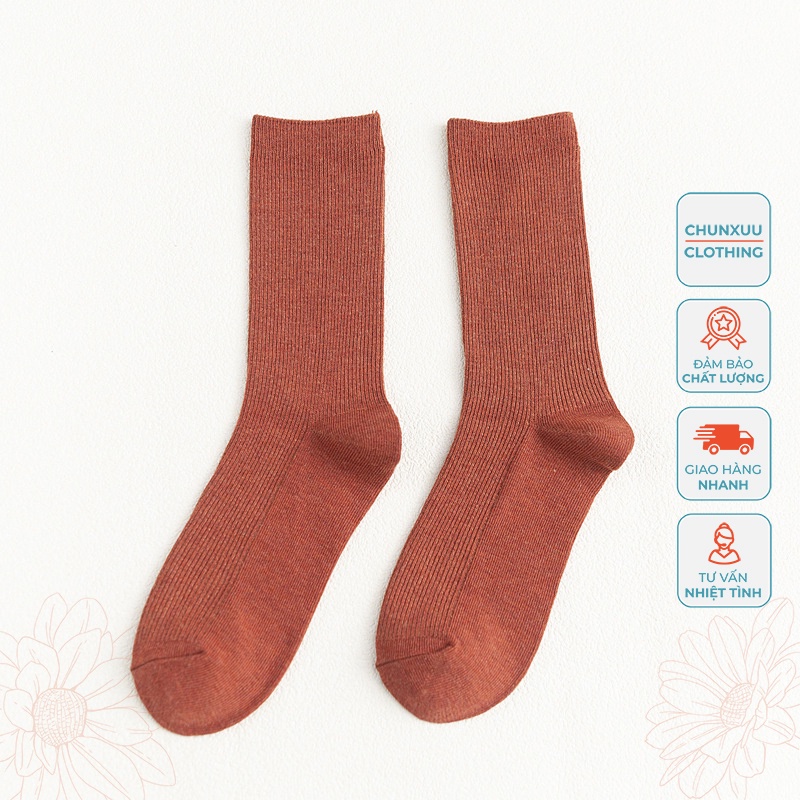 Tất nữ cao cổ chất liệu cotton co dãn thoáng khí - Chunxuu T05