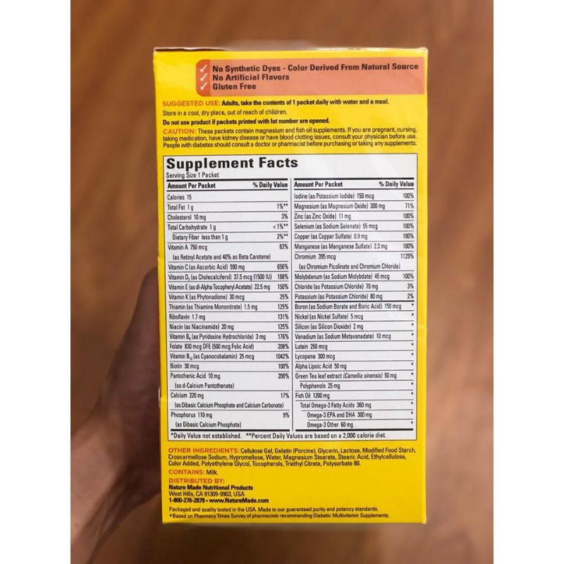 Vitamin Cho Người Tiểu Đường Nature Made Diabetes Health Pack 60 Gói Mỹ | BigBuy360 - bigbuy360.vn