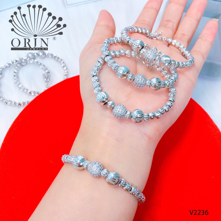 Vòng tay nữ, vòng bi đính đá xi trắng bền màu thiết kế cao cấp Orin V2236