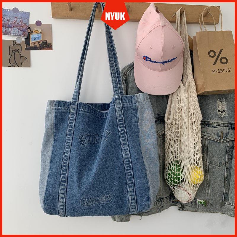 Túi Đeo Vai Bằng Vải Canvas Phong Cách Retro Hàn Quốc Thời Trang Dành Cho Nữ