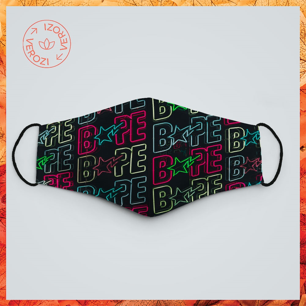 khẩu trang n95 ở hà nội In Hình Bathing Ape_ 9 VEROZI Vải Poly Cotton 100%, Ngăn Bụi Mịn, Kháng Khuẩn, Chống Giọt Bắn