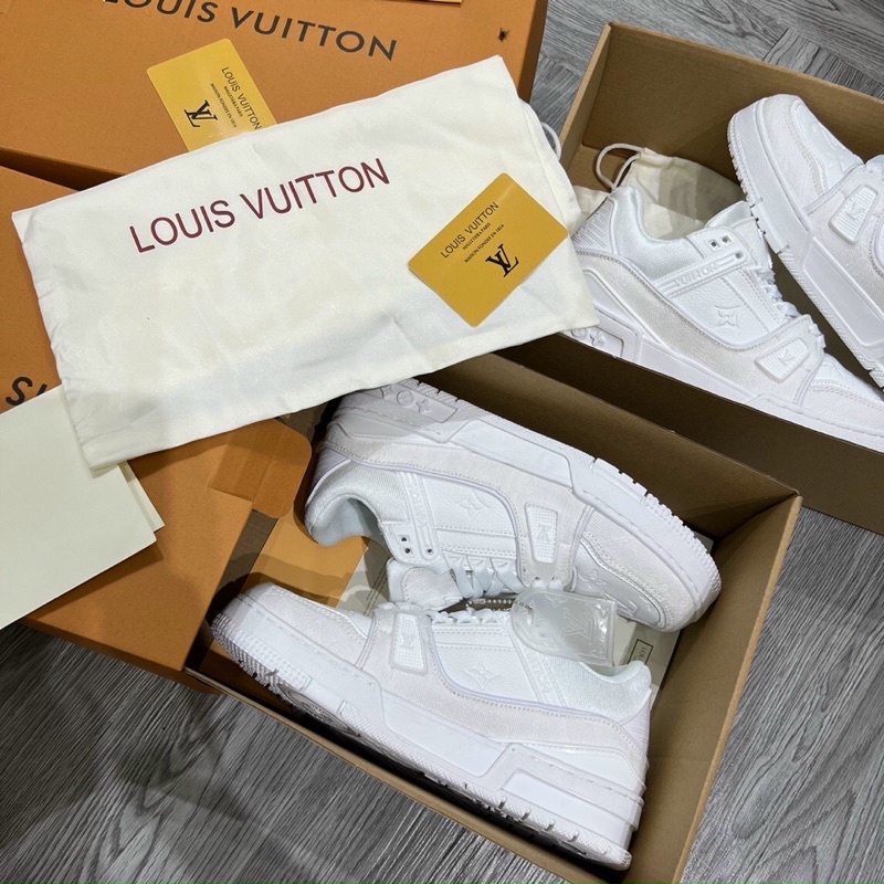 GIÀY LV TRAINER TRẮNG FULL LAI AU DA THẬT
