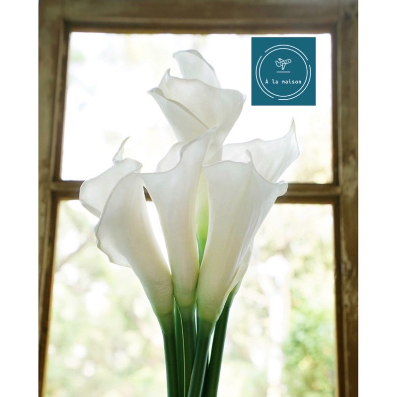 Cành hoa Calla Lilly nhân tạo 73cm bằng chất liệu PU giống hoa thật đến 99%