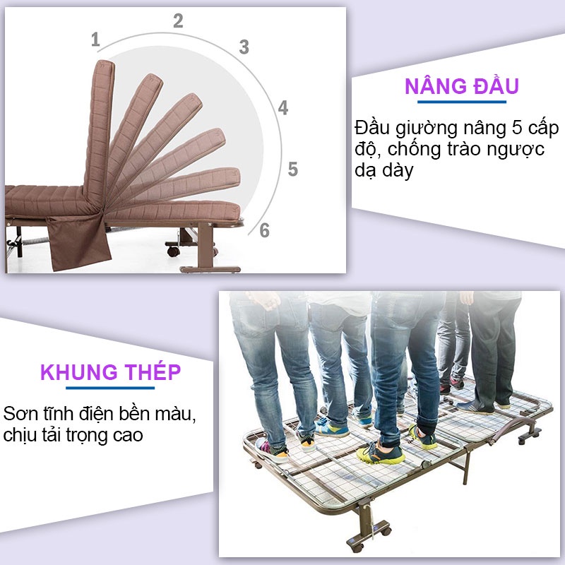 Giường gấp gọn đa năng - Chính hãng NIKITA - Mẫu Hàn Quốc HQBT65