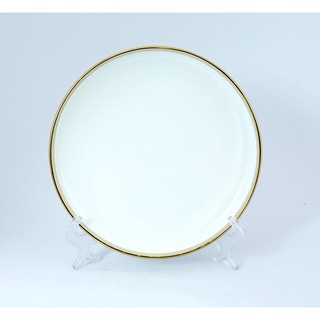 Đĩa tròn gốm sứ cao cấp phong cách hiện đại màu trắng viền vàng sang trọng 21cm SWISS WHITE 5478TM 