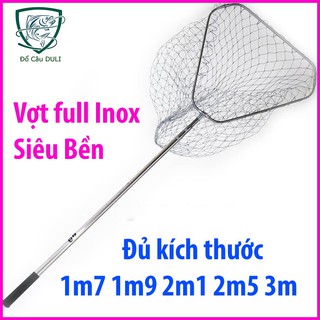 ( khuyến mại ) [Full Inox] Vợt vớt Cá Inox Vành Tam giác đủ size, Chất liệu inox siêu bền. ( đại hạ giá )