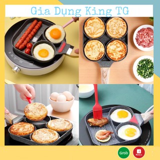 Chảo Chiên Rán Trứng Làm Bánh 3 Ngăn 4 ngăn Chống Dính Loại Đáy Từ Dùng Mọi Loại Bếp