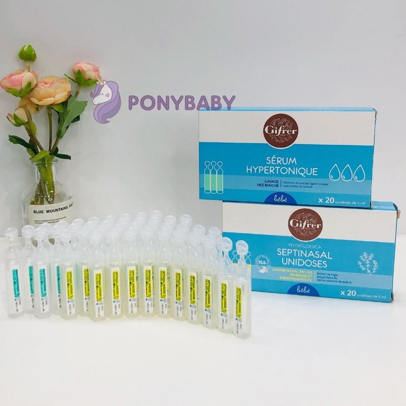 Nước Muối Sinh Lý Gifrer Pháp Cho Trẻ Sơ Sinh Hộp 20 Ống, Giảm Ngạt Mũi Viêm Mũi Vệ Sinh Mũi Họng