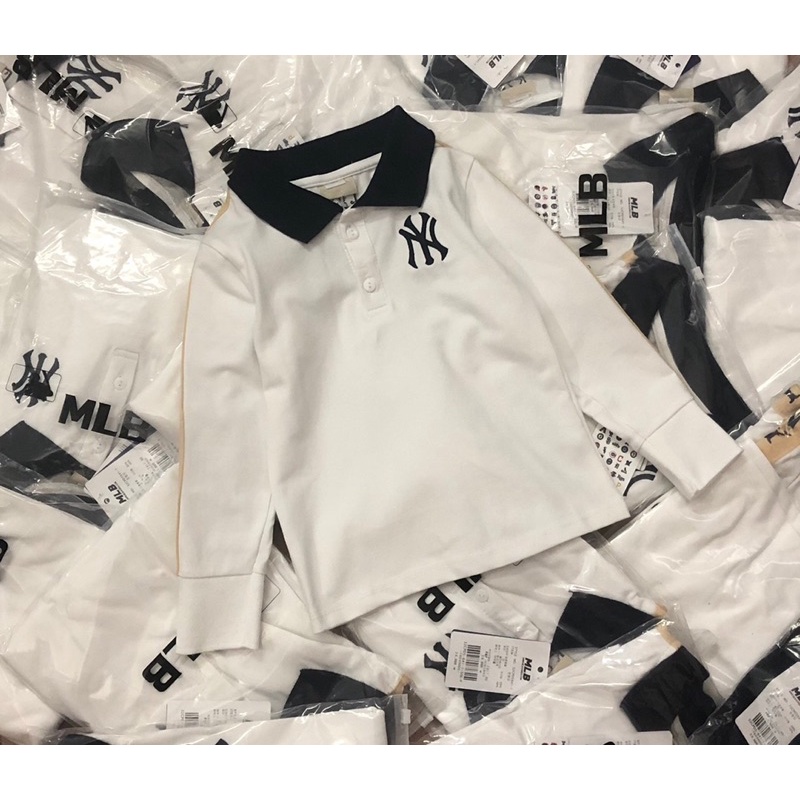 Áo Polo dài tay thu đông MLB xuất dư cho bé trai