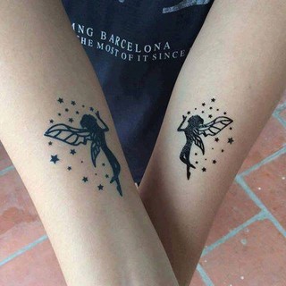 Hình xăm dán noel tattoo giáng sinh thiên thần+ hươu sao 10x6cm