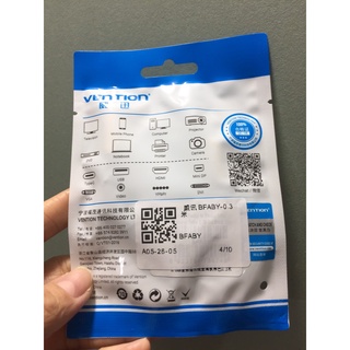 Cáp mở rộng dây audio Aux 3.5mm Vention BFABY (30cm)