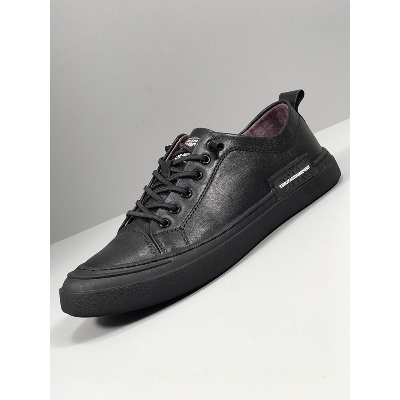 giày nam tối màu đế cao su cao cấp dầy cao phong cách cổ điển prada