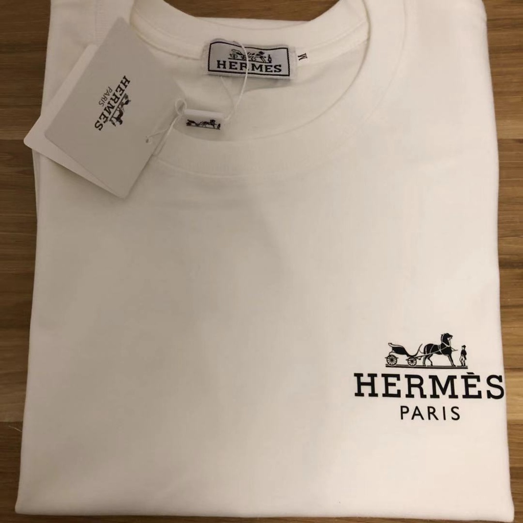 Áo Thun Unisex Ngực Họa Tiết Đơn Giản Chất Lượng Cao HERM1 Phong Cách Âu Mỹ