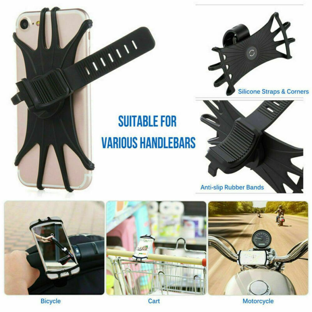 Giá đỡ điện thoại gắn tay lái xe đạp bằng silicone chống sốc nhiều màu sắc tùy chọn xoay được 360 độ tiện lợi