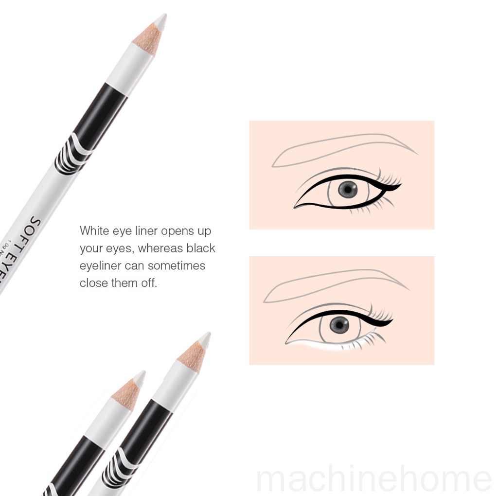 [Hàng mới về] Bút chì kẻ mắt màu trắng chống thấm nước bắt sáng dành cho nữ