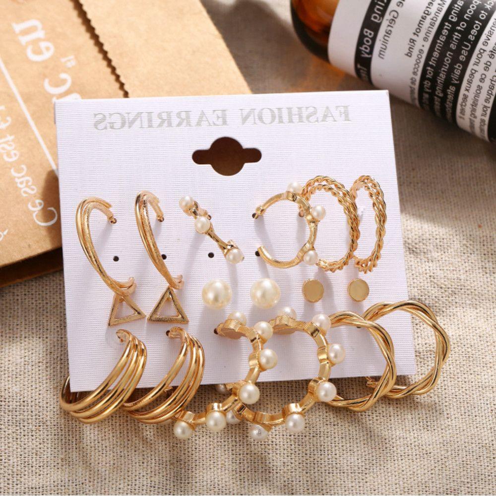 Set 6 Đôi Bông Tai Thời Trang Cho Nữ|Trang Sức Hình Học