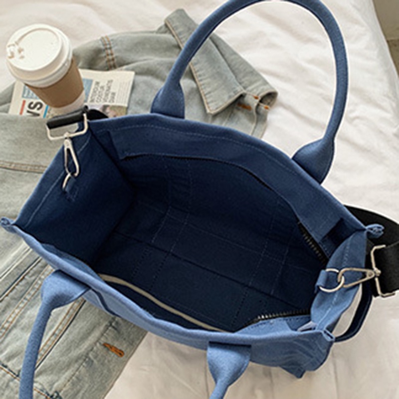 IELGY Túi Đeo Vai Vải canvas In Chữ Phong Cách Hàn Quốc Thời Trang Cho Nữ