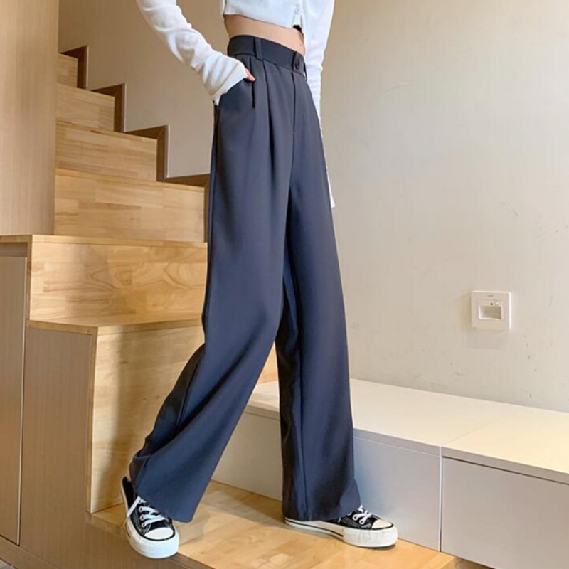 Xiaozhainv Quần Dài Lưng Cao Ống Rộng Phong Cách Hàn Quốc | BigBuy360 - bigbuy360.vn