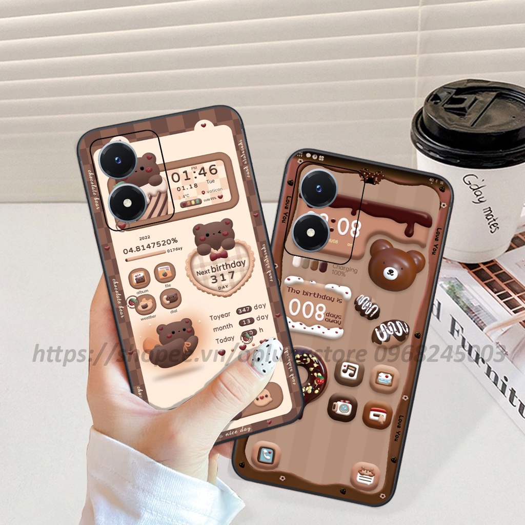 Ốp Vivo Y02S / Y01 / Y16 / Y22S / V25 in hình hình 3D gấu thỏ cute dễ thương