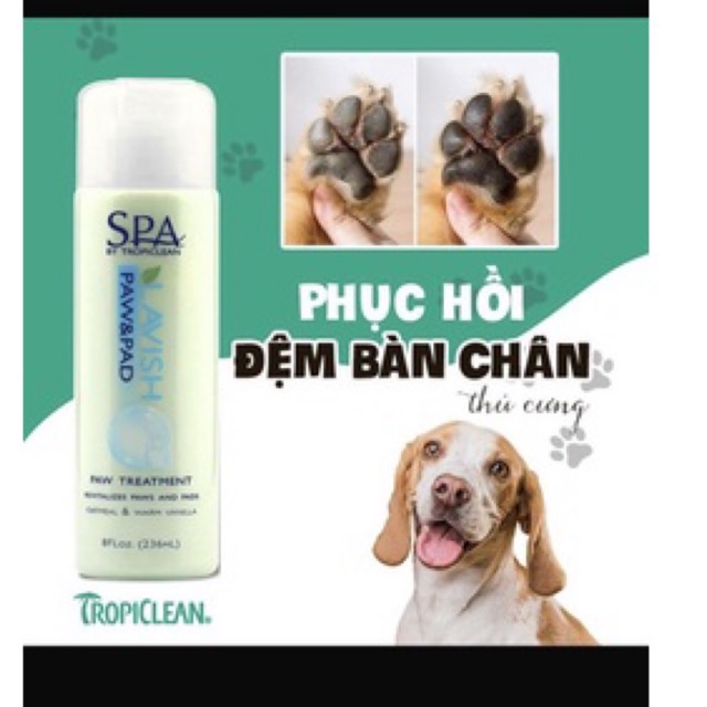 Sữa Phục Hồi Đệm Bàn Chân TROPICLEAN Spa Mỹ Paw Treatment 236ml